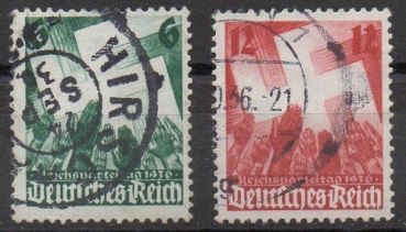 Michel Nr. 632 - 633, Reichsparteitag gestempelt.